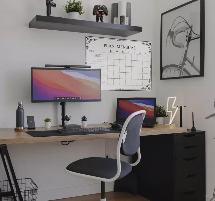 Pizarra blanca adhesiva organización - TenVinilo