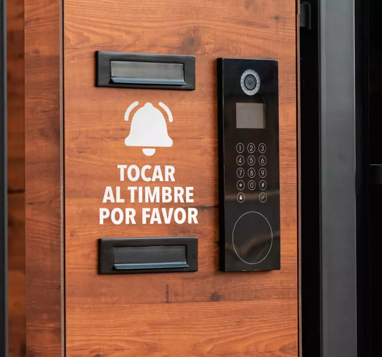 Señal adhesiva tocar el timbre - TenVinilo