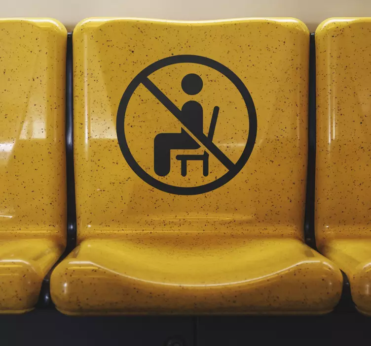 Señalética adhesiva no sentarse - TenVinilo