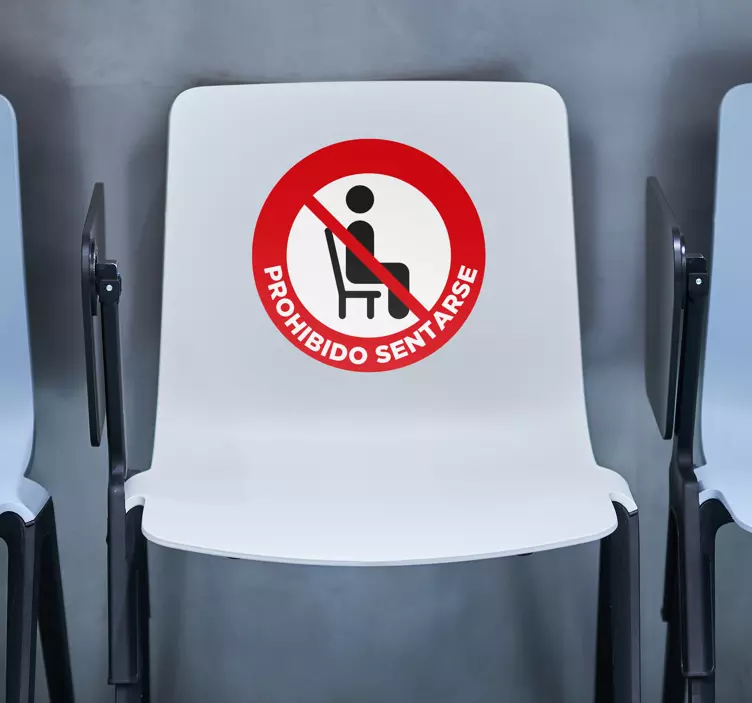 Señalética adhesiva prohibido sentarse - TenVinilo