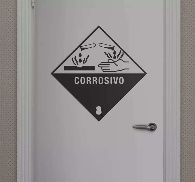 Señalética adhesiva Señal Corrosivo - TenVinilo