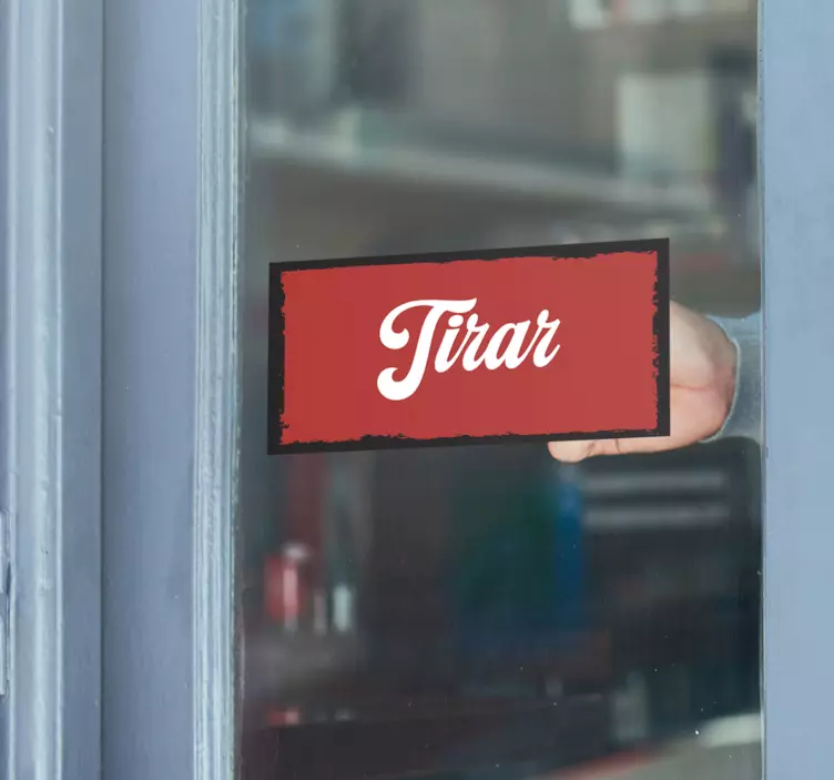 Señalética autoadhesiva cartel tirar rojo - TenVinilo