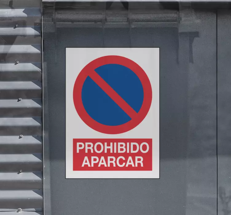 Señalética autoadhesiva señal prohibido aparcar - TenVinilo