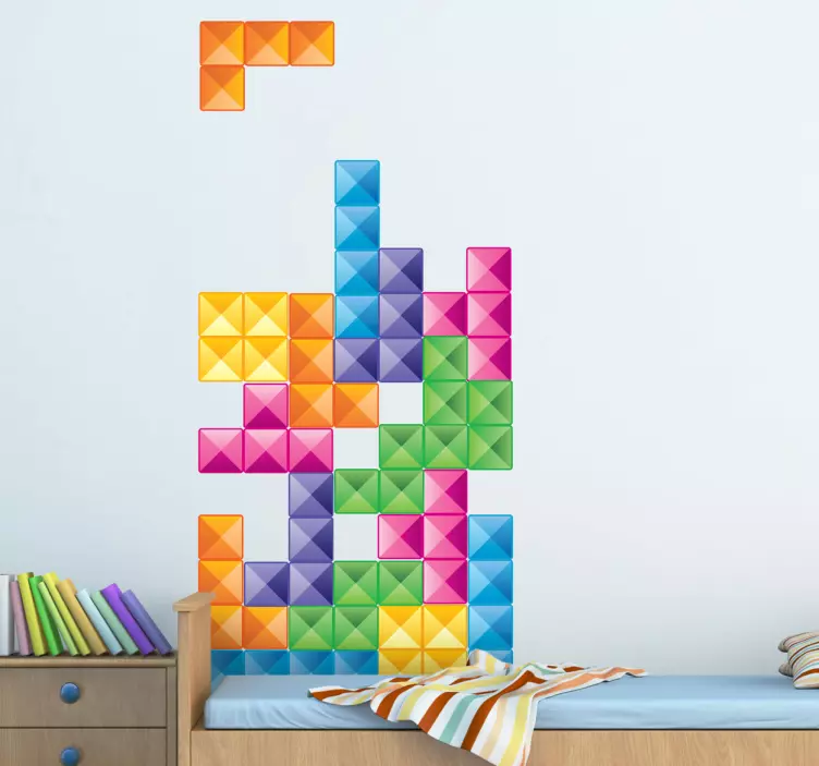 Vinilo infantil gamer piezas de tetris - TenVinilo