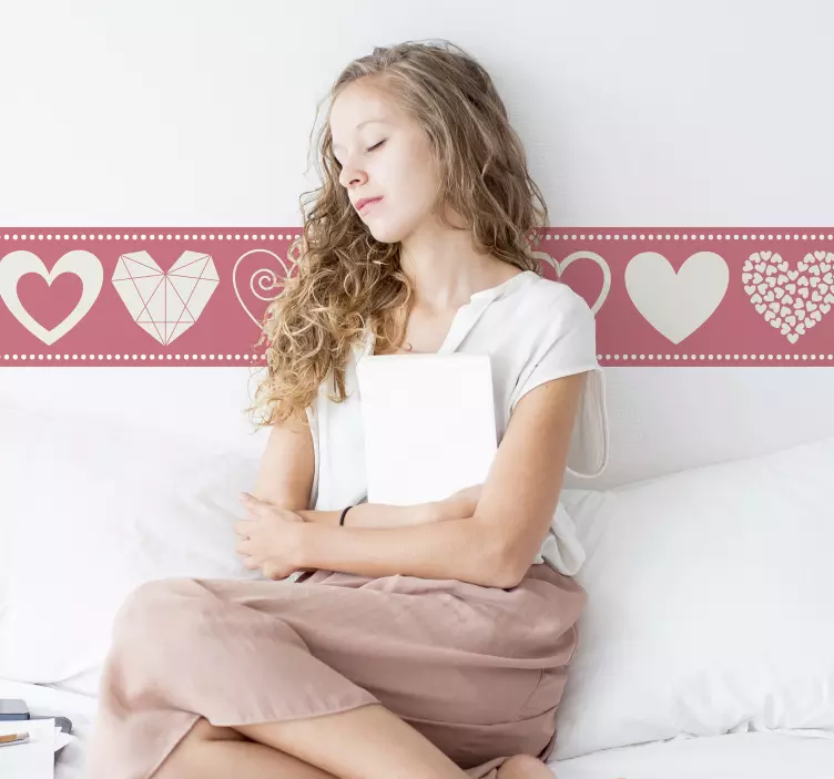 Sticker de amor cenefa san valentín - TenVinilo