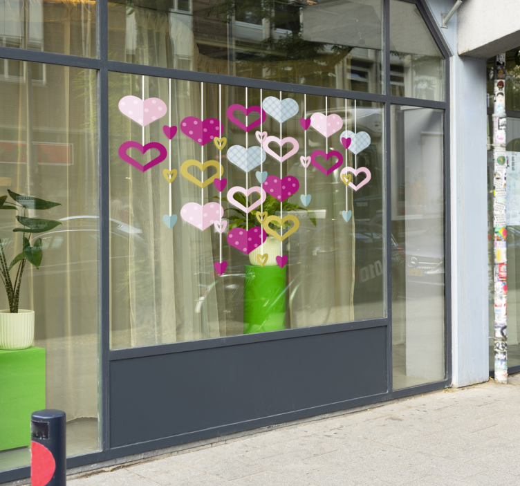 Sticker de amor Guirnalda corazones - TenVinilo