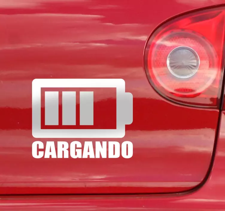 Sticker decorativo cargando coche - TenVinilo