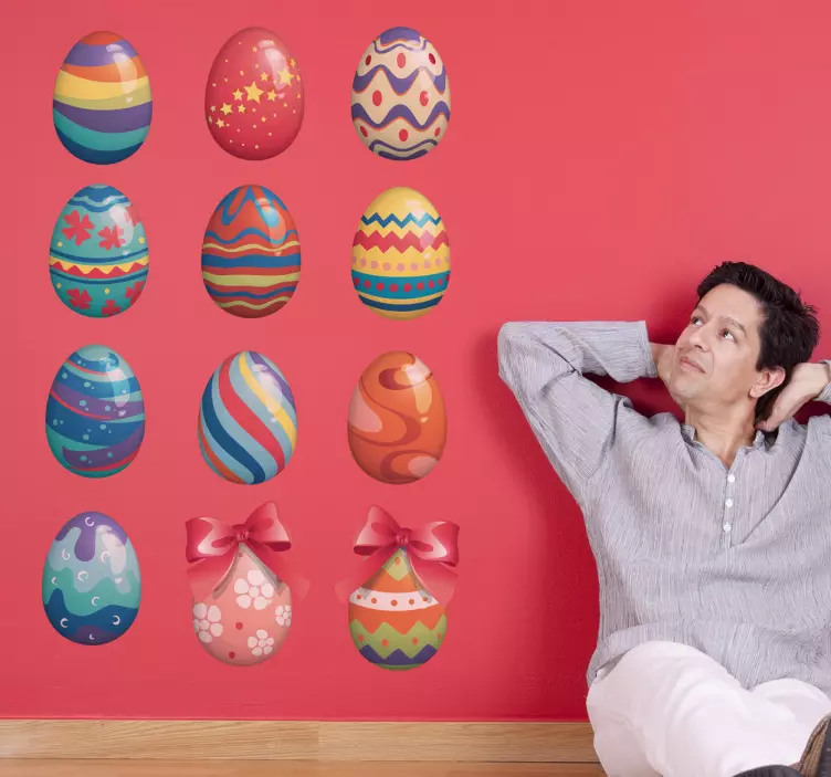 Sticker decorativo huevos pascua - TenVinilo