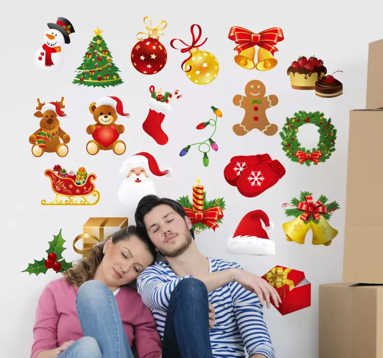Sticker decorativo objetos de navidad - TenVinilo