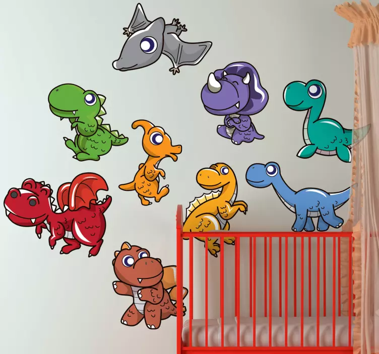 Sticker infantil dinosaurios bebés - TenVinilo