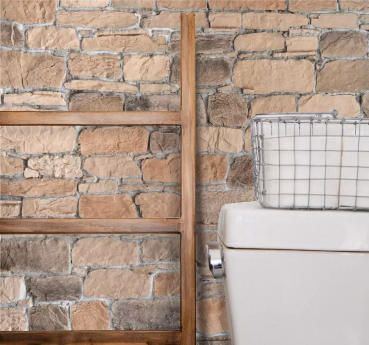 Vinilo para baño acabado de piedra rústica - TenVinilo