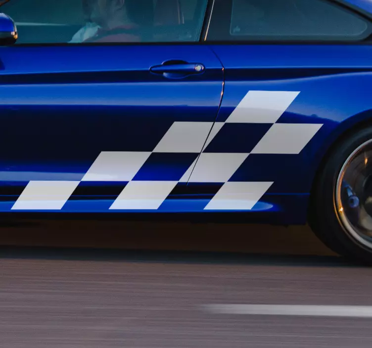 Pegatina coche cuadros blancos - TenVinilo