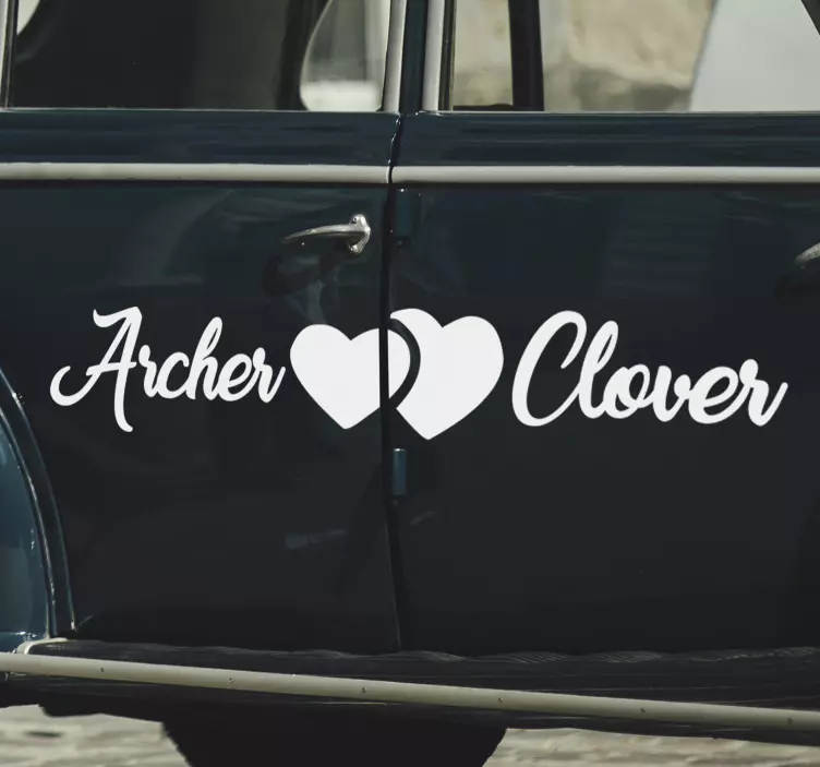 Pegatina boda del coche de boda - TenVinilo