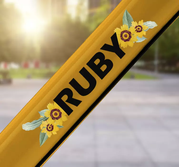 Pegatina personalizada para bicicleta girasoles - TenVinilo