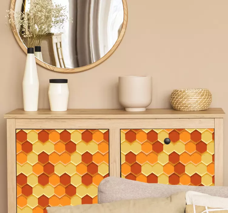 Vinilo adhesivo para mueble hexágonos - TenVinilo