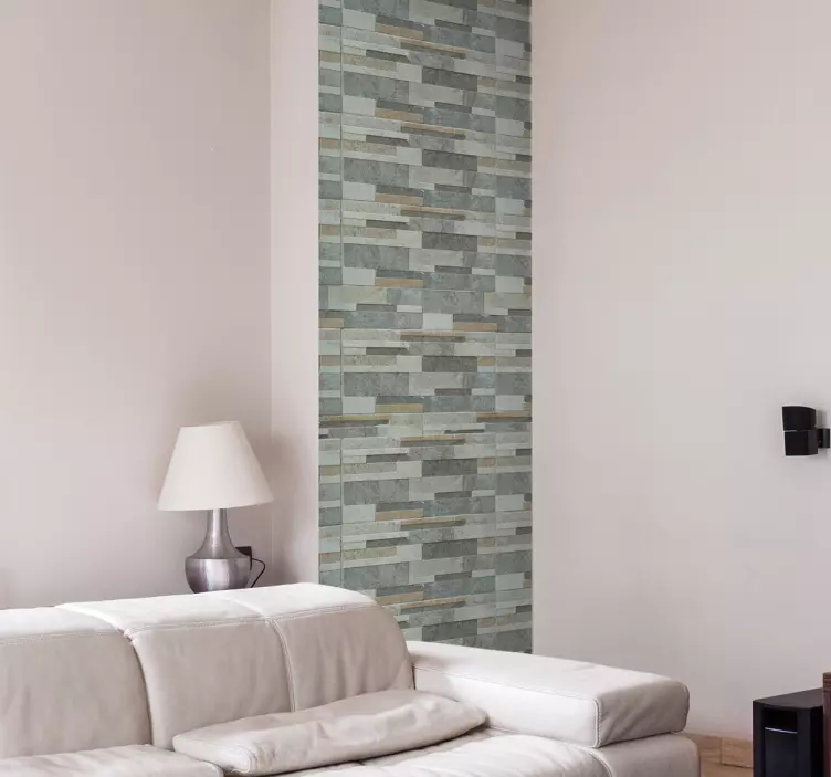 Vinilo pared salón 3D efecto piedra - TenVinilo