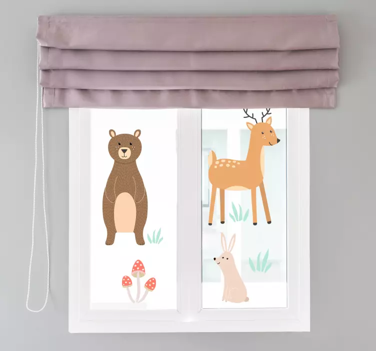 Vinilo para cristal ventana animales bosque - TenVinilo