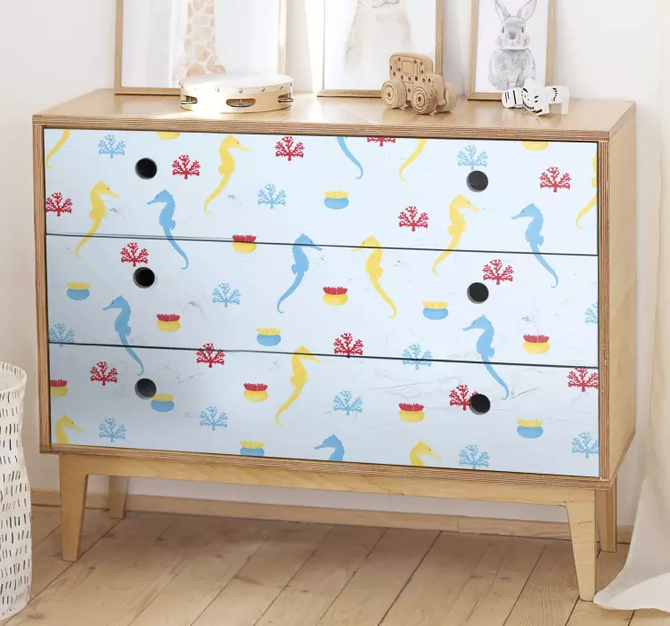 Vinilo animal de granja con patrón de caballito de mar - TenVinilo