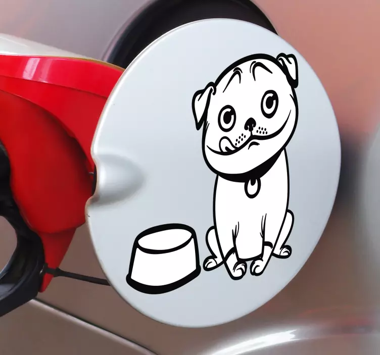 Pegatina perro para coche tapón gasolina - TenVinilo