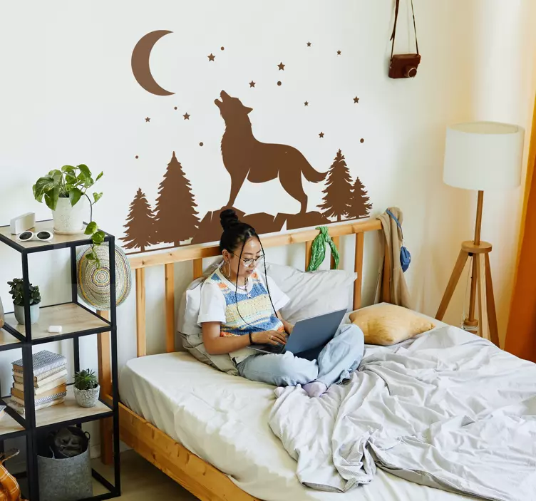 Vinilo animal salvaje coyote aullando - TenVinilo