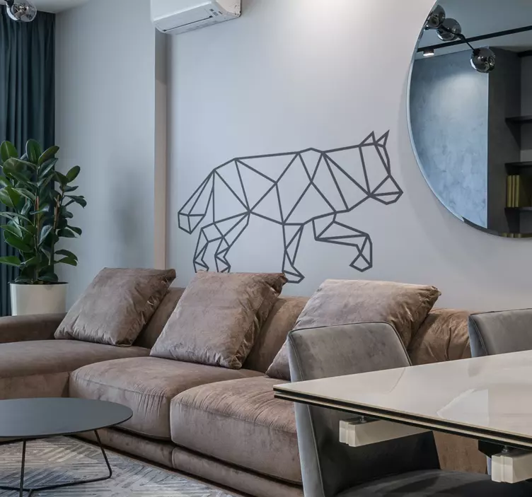 Vinilo animal salvaje coyote poligonal - TenVinilo