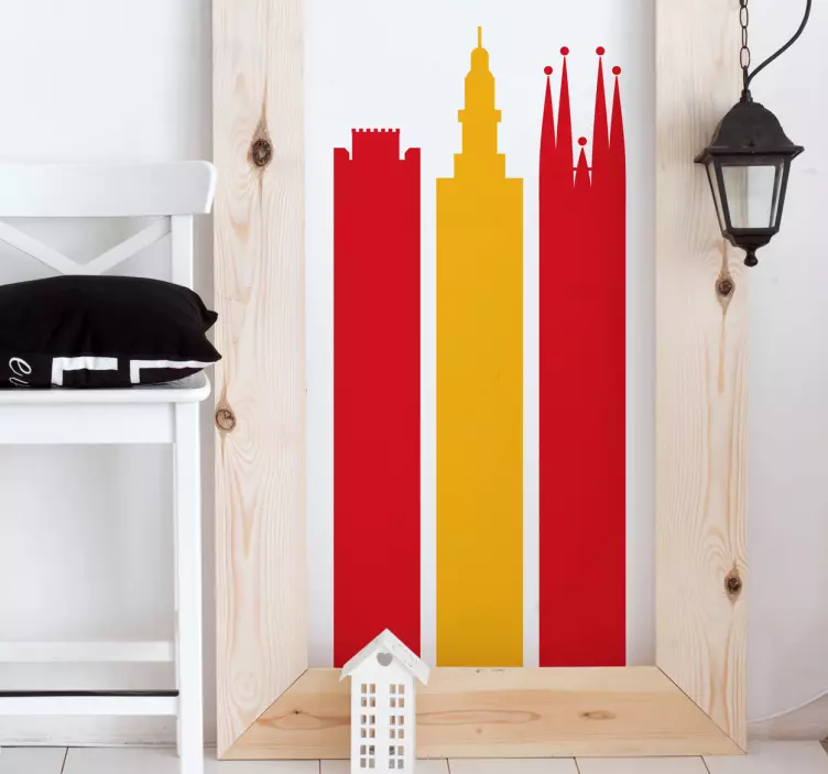 Vinilo bandera de España monumentos - TenVinilo