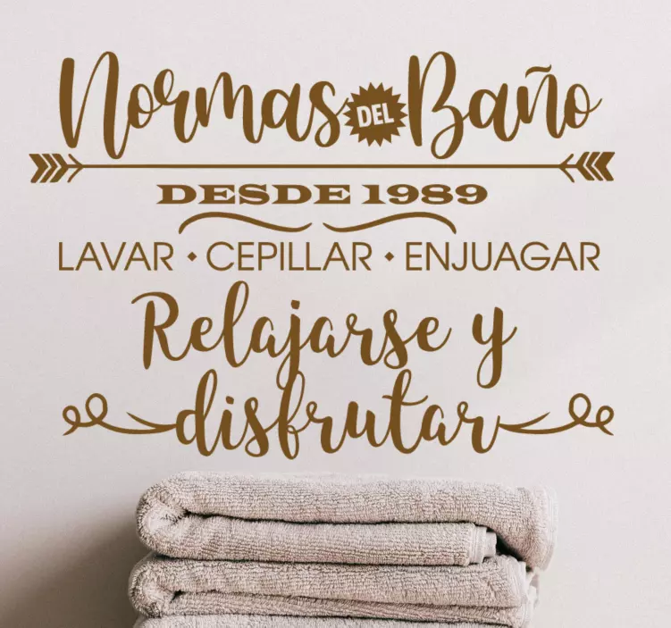 Vinilo para baño reglas de baño desde año personalizado - TenVinilo