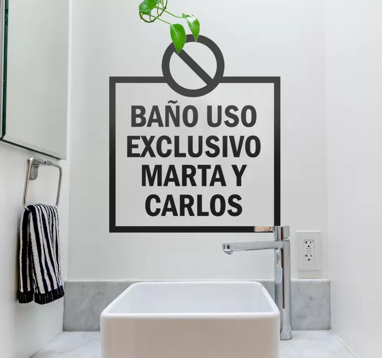 Vinilo baño uso exclusivo - TenVinilo