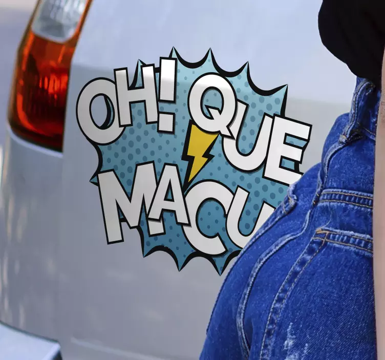 Pegatina para coche exterior Barcelona oh que macu - TenVinilo