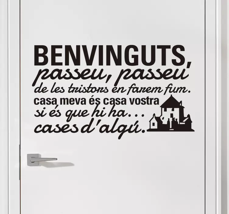 Vinilo para puerta benvinguts Jaume Sisa - TenVinilo