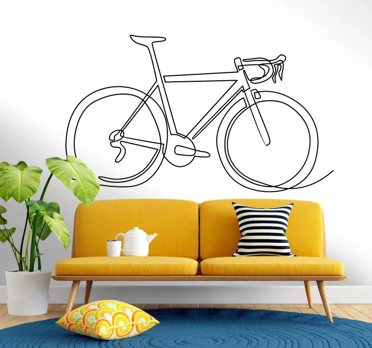 Vinilo bici bicicleta ciclocross linea - TenVinilo