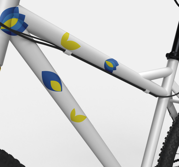 Kit pegatina para bicicleta flores azules - TenVinilo