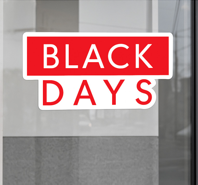 Vinilo black friday rojo y blanco Black Days - TenVinilo