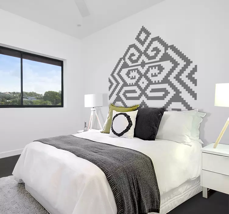 Vinilo cabecero motivo de patrón geométrico - TenVinilo