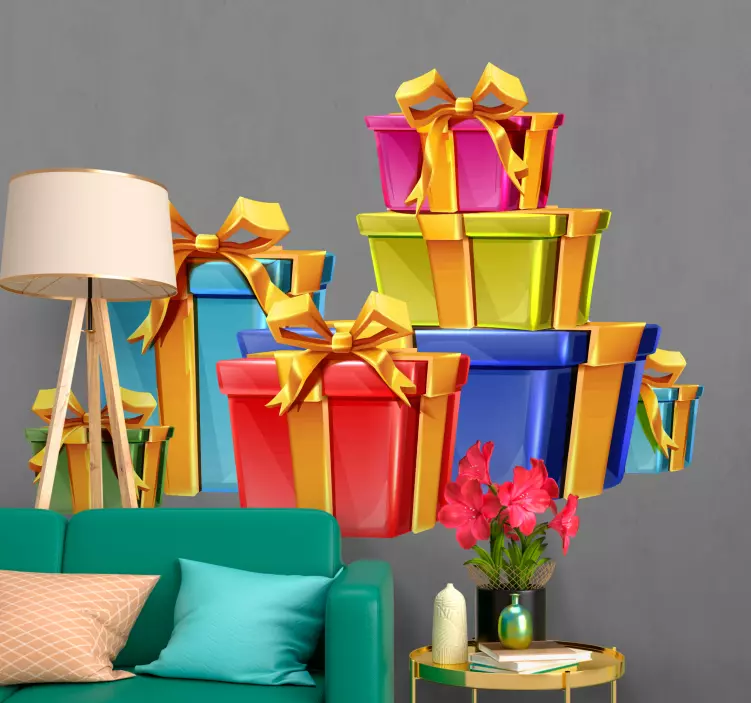 Vinilo cajas de regalo coloridas - TenVinilo