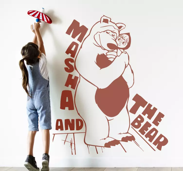 Vinilo cartoon Masha y el oso - TenVinilo