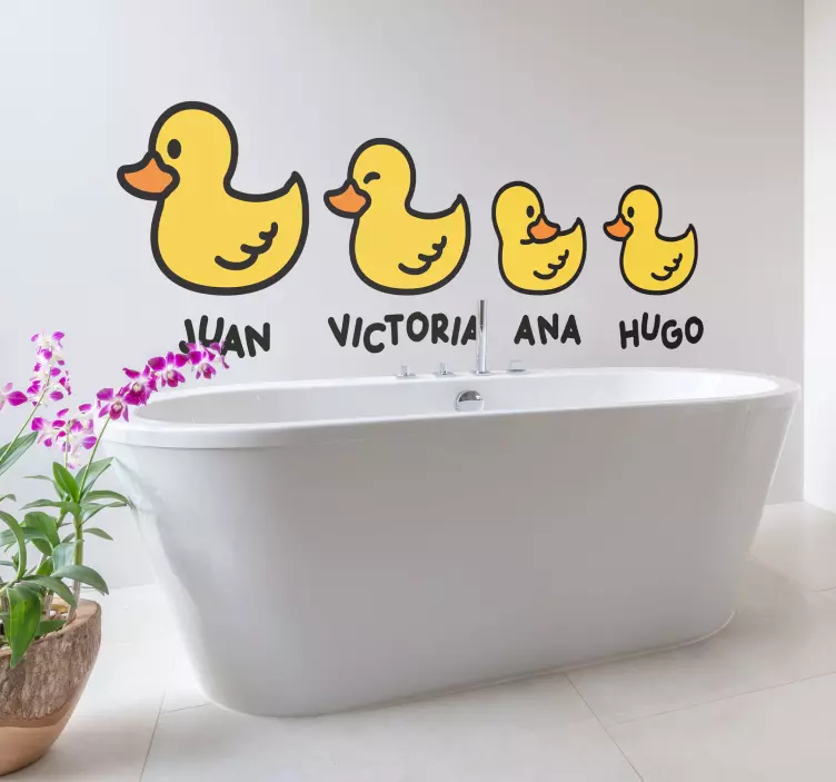 Vinilo cartoon Patos de goma familia - TenVinilo