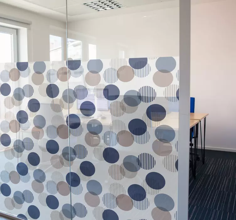 Vinilo para cristal ventana círculos para oficina - TenVinilo