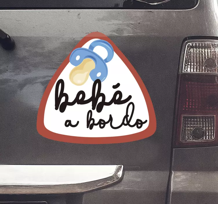 Pegatina bebé a bordo con chupete - TenVinilo