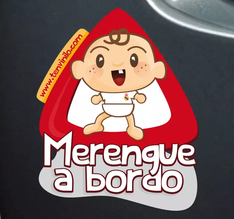 Vinilo coche merengue a bordo - TenVinilo