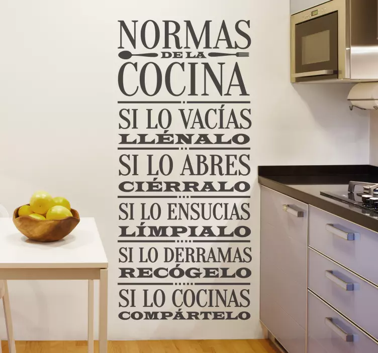 Vinilo para cocina normas básicas - TenVinilo