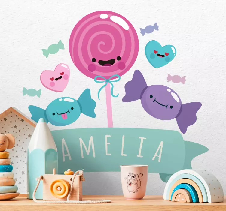 Vinilo comida Caramelos Personalizable - TenVinilo