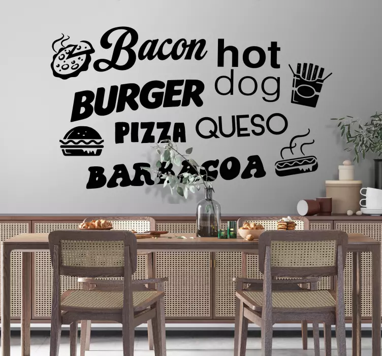 Vinilo comida conceptos hamburguesa - TenVinilo