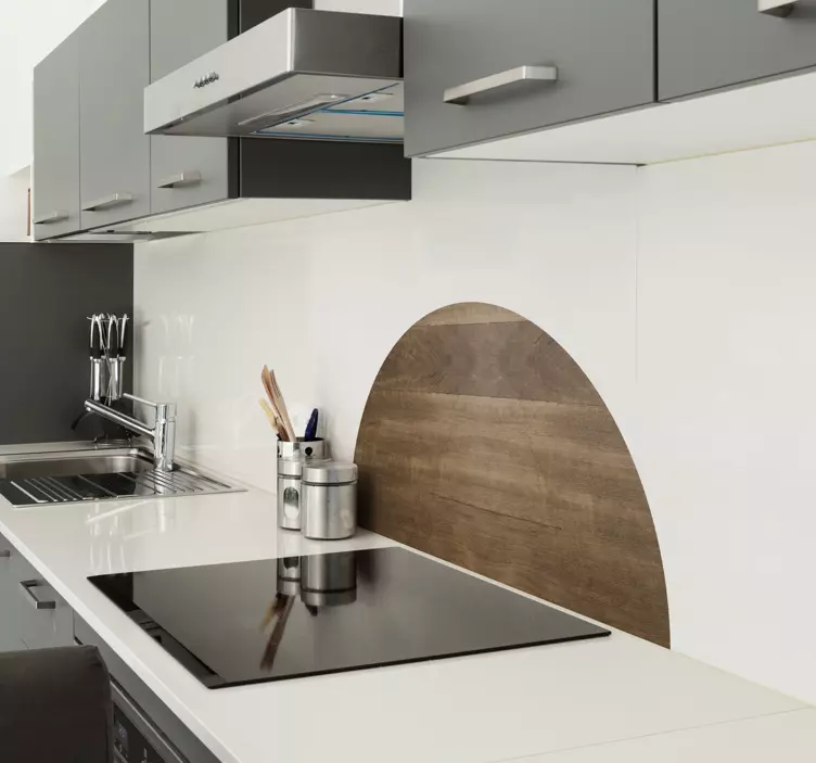 Vinilo con textura salpicadero arco de madera - TenVinilo