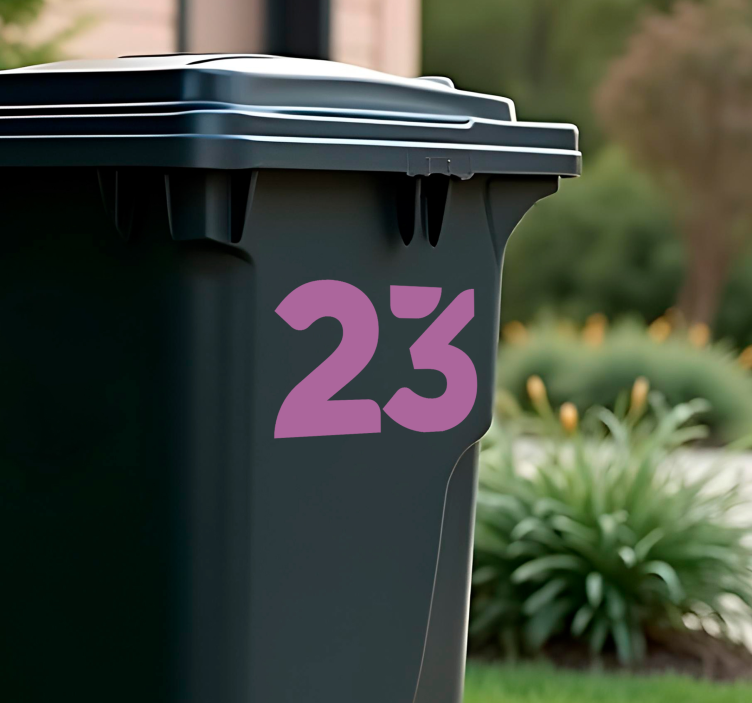 Adhesivo contenedor de números abstractos decorados - TenVinilo