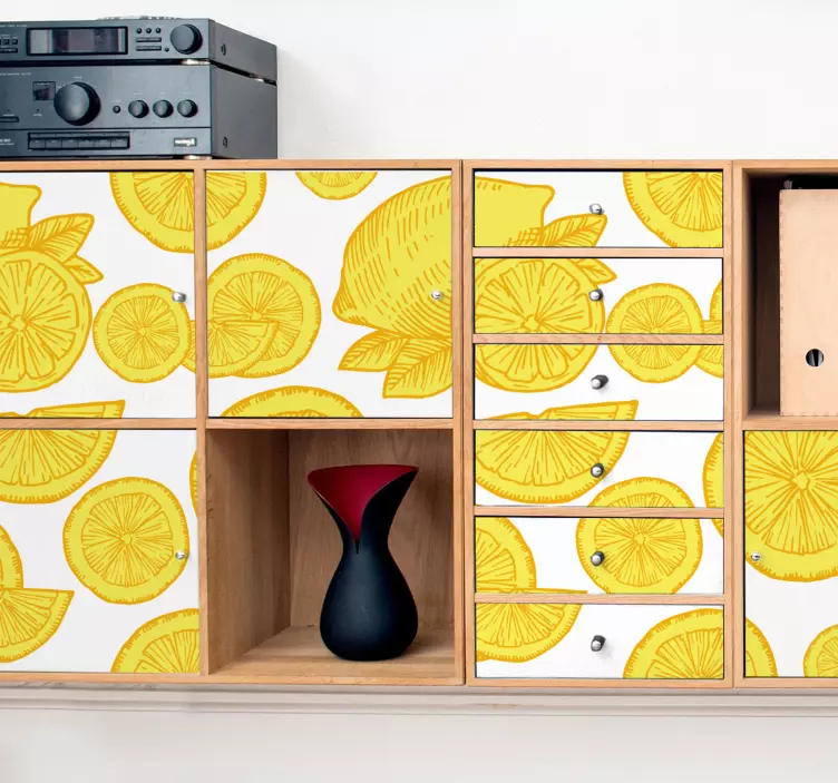 Vinilo de fruta patrón de rodajas de limón - TenVinilo