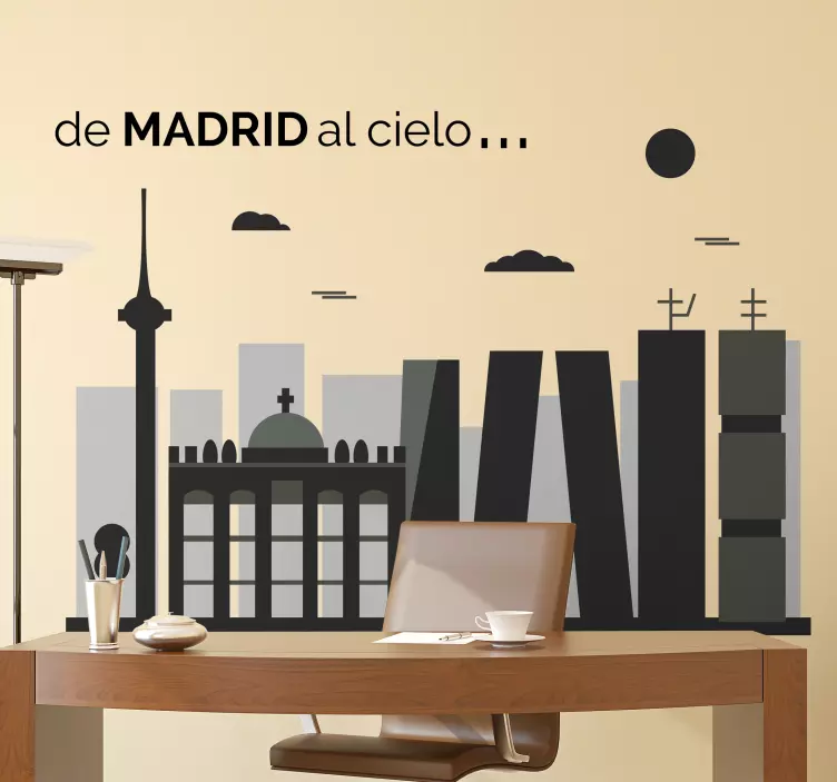 Vinilo Madrid skyline de Madrid al cielo - TenVinilo