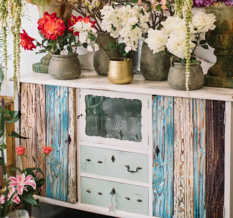 Vinilo para mueble efecto madera vintage - TenVinilo