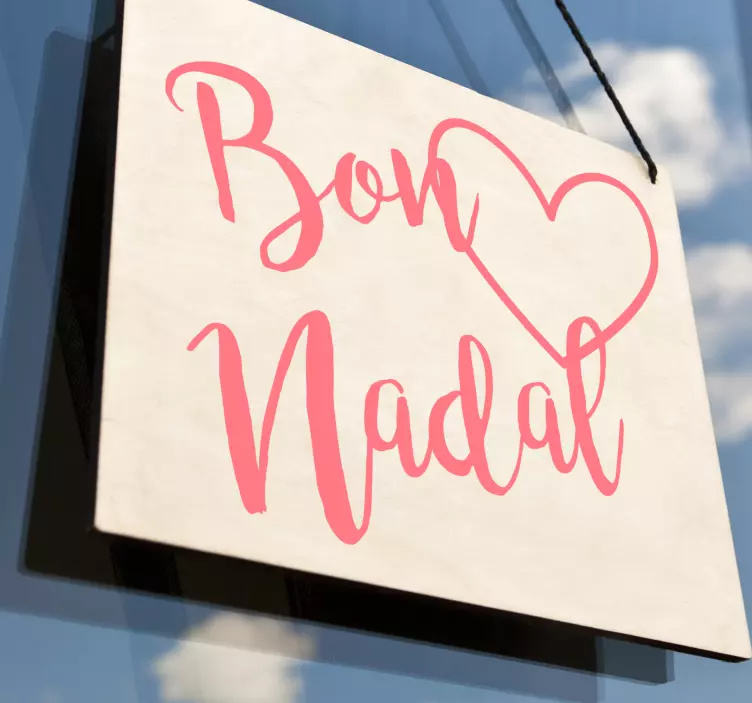 Vinilo navidad bon nadal con corazón - TenVinilo