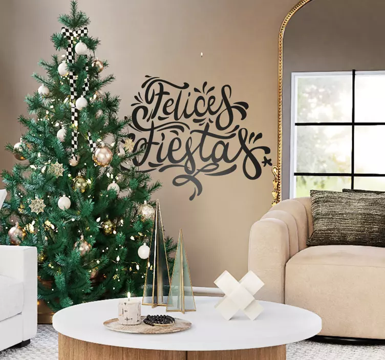 Vinilo de Navidad felices fiestas - TenVinilo